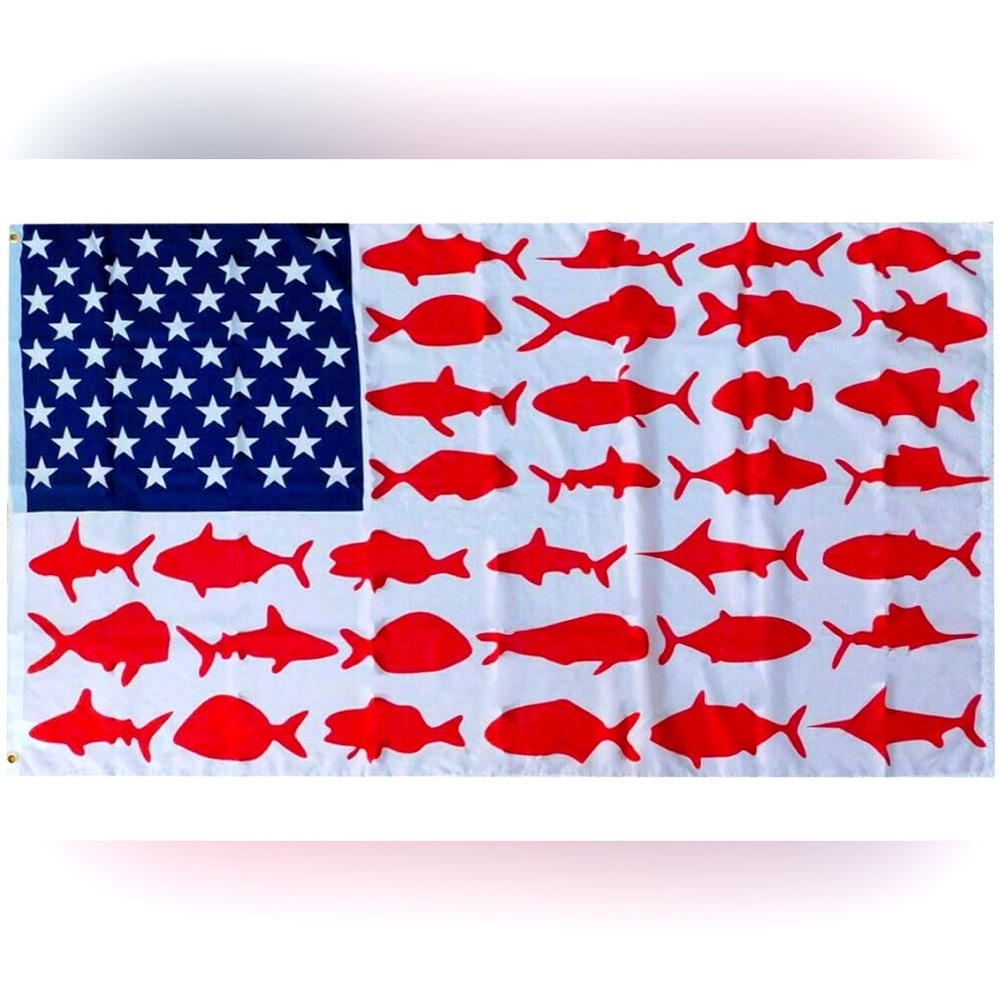 3x5 USA BEACH LIFE Flag FISH Dolphin Tuna Shark American Banner
